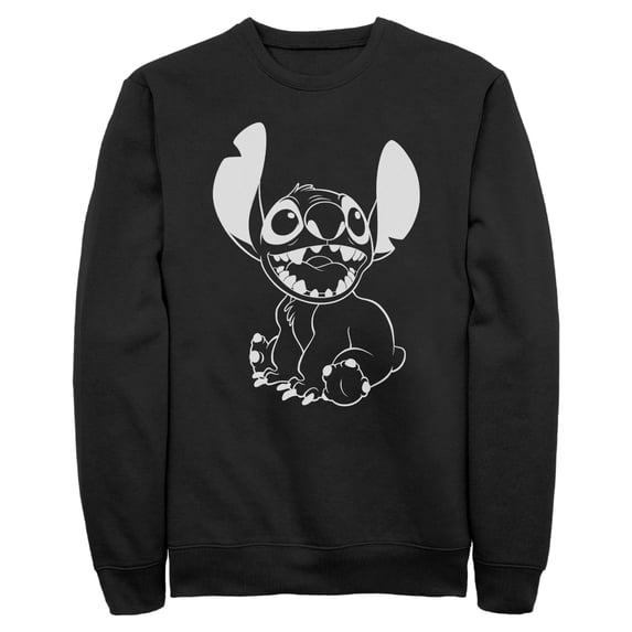Men's Lilo & Stitch Negative Black and White Sweatshirt Black Large