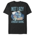 thumbnail image 1 of Men's Lilo & Stitch Not Lazy, Saving Energy Graphic Tee Black 2X Large, 1 of 5