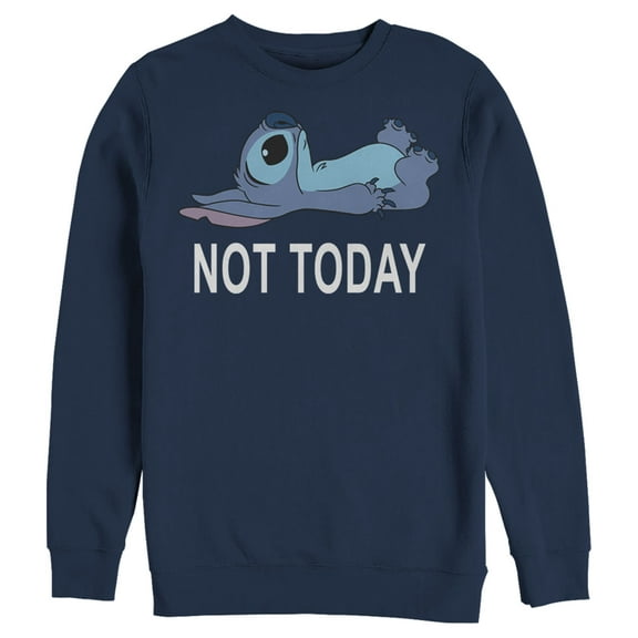 Men's Lilo & Stitch Not Today Sweatshirt Navy Blue 2X Large
