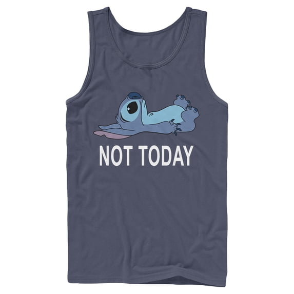 Men's Lilo & Stitch Not Today Tank Top Navy Blue X Large