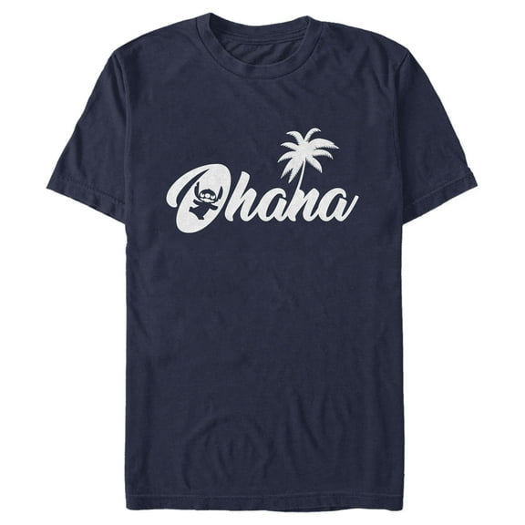 Men's Lilo & Stitch Ohana Silhouette Graphic Tee Navy Blue 2X Large