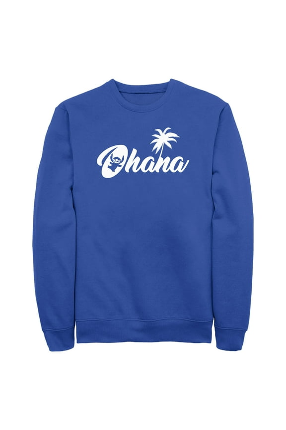 Men's Lilo & Stitch Ohana Silhouette Sweatshirt Royal Blue 3X Large
