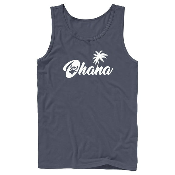 Men's Lilo & Stitch Ohana Silhouette  Tank Top Navy Blue 2X Large
