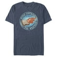 thumbnail image 1 of Men's Lilo & Stitch Pudge Controls the Weather Graphic Tee Navy Blue Heather Large, 1 of 4