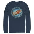 thumbnail image 1 of Men's Lilo & Stitch Pudge Controls the Weather Long Sleeve Shirt Navy Blue Medium, 1 of 4