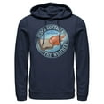 thumbnail image 1 of Men's Lilo & Stitch Pudge Controls the Weather  Pull Over Hoodie Navy Blue Large, 1 of 4