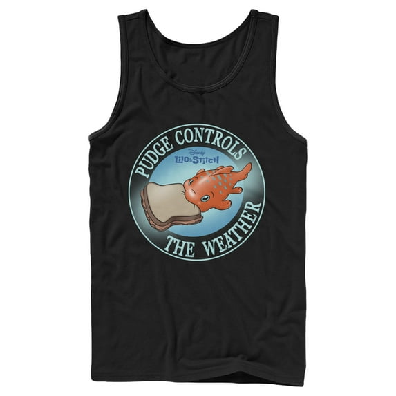 Men's Lilo & Stitch Pudge Controls the Weather Tank Top Black Small