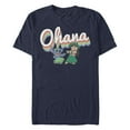 thumbnail image 1 of Men's Lilo & Stitch Rainbow Ohana Hula Dance Graphic Tee Navy Blue Large, 1 of 5