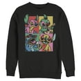 thumbnail image 1 of Men's Lilo & Stitch Retro Panel Sweatshirt Black 2X Large, 1 of 4
