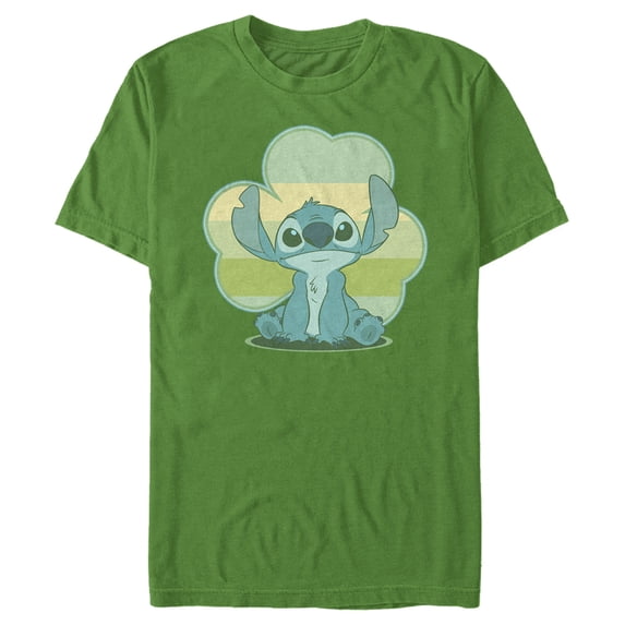 Men's Lilo & Stitch Retro Shamrock Pride Graphic Tee Kelly Green Large