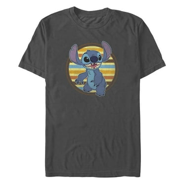 Men's Lilo & Stitch Retro Striped Circle Stitch  Graphic T-Shirt