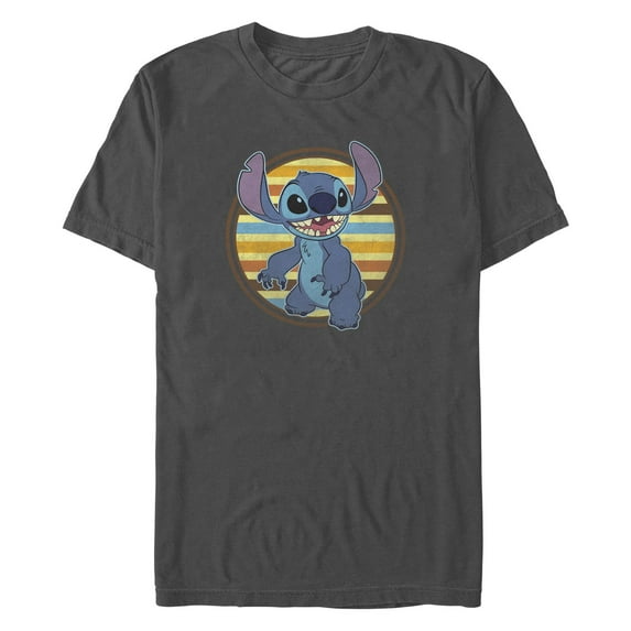 Men's Lilo & Stitch Retro Striped Circle Stitch Graphic T-Shirt