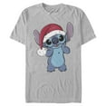 thumbnail image 1 of Men's Lilo & Stitch Santa Surprise Graphic Tee Silver Medium, 1 of 4
