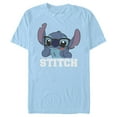 thumbnail image 1 of Men's Lilo & Stitch Silly Black Glasses Graphic Tee Light Blue Small, 1 of 4