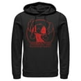 thumbnail image 1 of Men's Lilo & Stitch Smiling Big in Red Pull Over Hoodie Black Large, 1 of 4