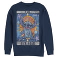 thumbnail image 1 of Men's Lilo & Stitch Star Tarot Card Sweatshirt Navy Blue Small, 1 of 4