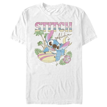 Men's Lilo & Stitch Surfing Stitch  Graphic Tee White X Large