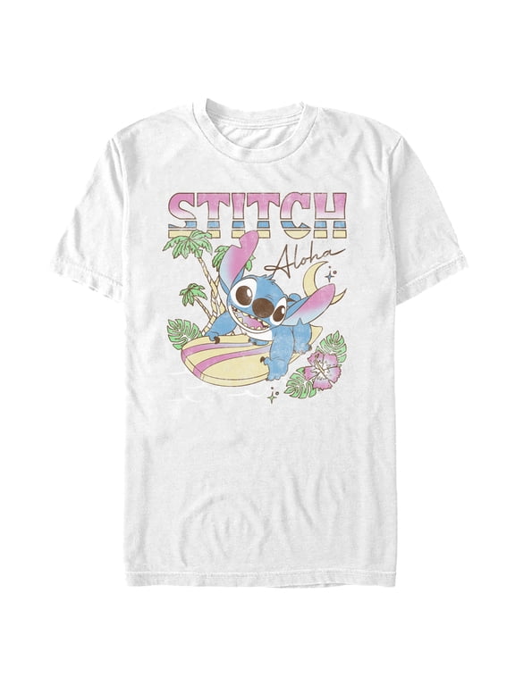 Men's Lilo & Stitch Surfing Stitch Graphic Tee White X Large