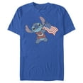 thumbnail image 1 of Men's Lilo & Stitch Tropical American Flag Graphic Tee Royal Blue X Large, 1 of 4