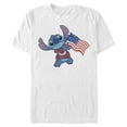 thumbnail image 1 of Men's Lilo & Stitch Tropical American Flag  Graphic Tee White 2X Large, 1 of 5