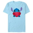 thumbnail image 1 of Men's Lilo & Stitch Valentine's Day True Love Graphic Tee Light Blue 3X Large, 1 of 4