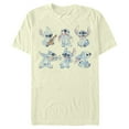 thumbnail image 1 of Men's Lilo & Stitch Watercolor Poses of Stitch  Graphic Tee Beige X Large, 1 of 4