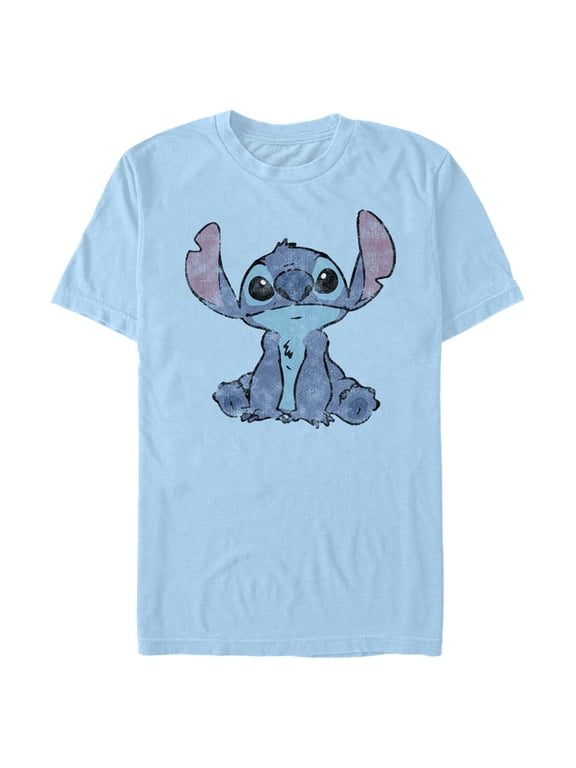Men's Lilo & Stitch Watercolor Stitch Graphic Tee Light Blue Large