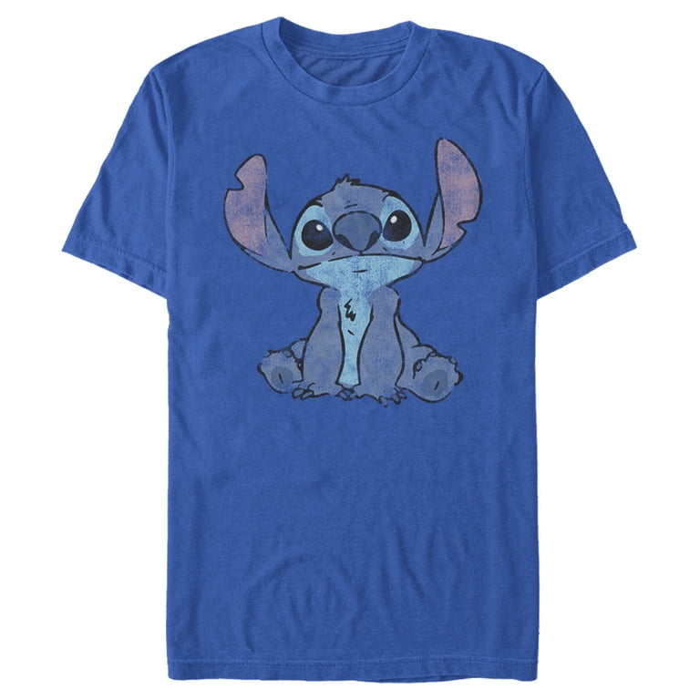 Disney Men's Lilo & Stitch Watercolor Graphic Tee, Royal Blue