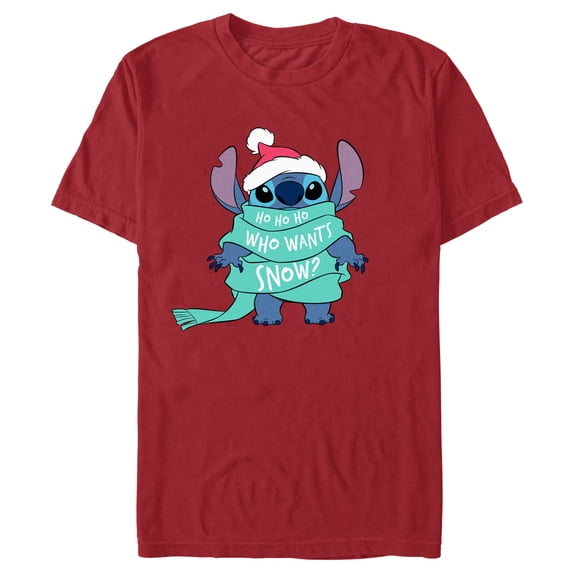 Men's Lilo & Stitch Who Wants Snow? Graphic Tee Cardinal Large