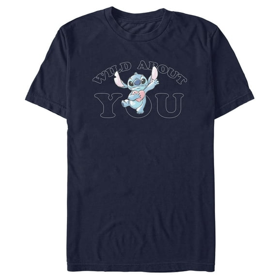 Men's Lilo & Stitch Wild About You  Graphic Tee Navy Blue X Large