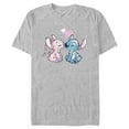 thumbnail image 1 of Men's Lilo & Stitch With Angel Couple Graphic Tee Athletic Heather 3X Large, 1 of 5