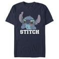 thumbnail image 1 of Men's Lilo & Stitch With Silly Black Glasses, Reading Time  Graphic Tee Navy Blue X Large, 1 of 5