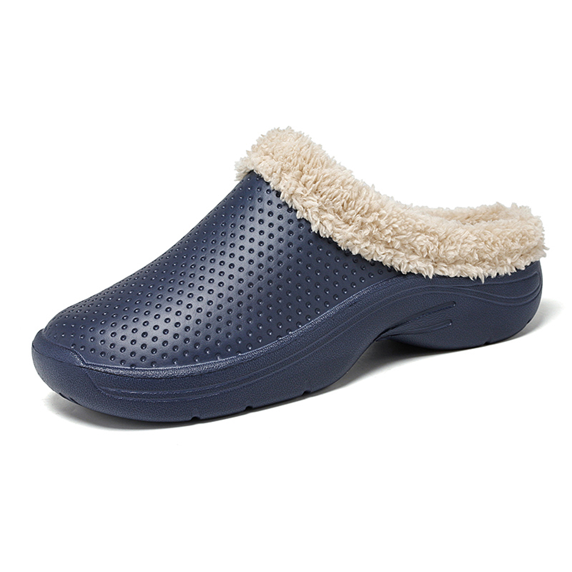 Men’s Lined Clogs Women’s Winter Fuzzy Slippers Waterproof Fur Lined ...