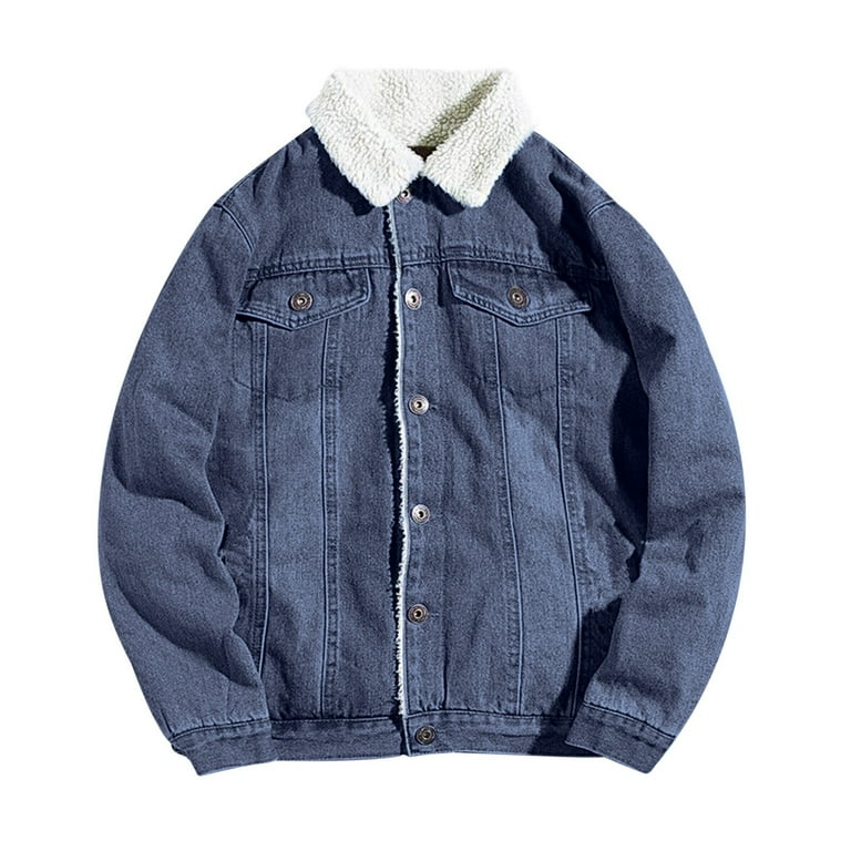 Men s Lined Denim 8xlt Jacket Jacket Trucker Jacket Men s Warm Winter Coats Winter Jean Jacket Light Winter Jackets for Men Cowboy Coat Men s Car Coat 3xl Puffy Jacket Men Jacket Fall