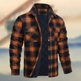thumbnail image 1 of Men's Lined Hooded Flannel Shirt Jacket Quilted Plaid Coat Button Down Plaid Button Up Winter Jackets, 1 of 6