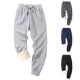 thumbnail image 1 of Men's Lined Pants Lined Sweatpants Pants Sherpa Lined Sweatpants Active Running Jogger Pants Basic Running Drawstring Workout Sweat Pants Comfortable Sweatpants for Men, 1 of 8