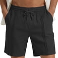 thumbnail image 1 of Men's Linen Athletic Shorts Lightweight Quick Dry Summer Workout Shorts Active Sport Bathing Running Tennis Short Pants, 1 of 1