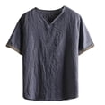 thumbnail image 1 of Men's Linen Blend T Shirt Lightweight, Breathable, Suitable for Summer Casual, Machine Washable, Multiple Colors & Sizes, 1 of 3