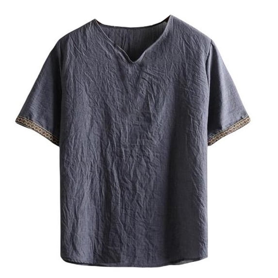 Men's Linen Blend T Shirt Lightweight, Breathable, Suitable for Summer Casual, Machine Washable, Multiple Colors & Sizes