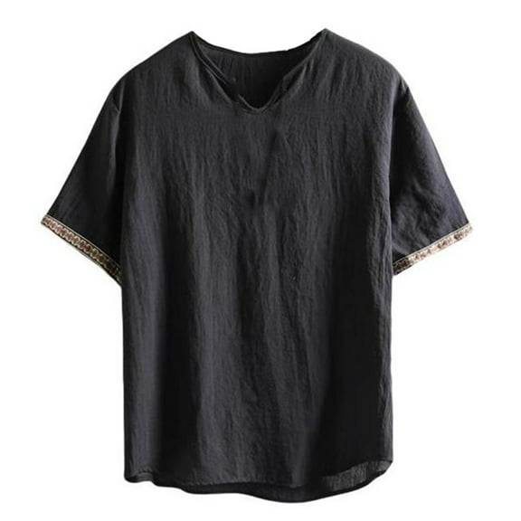 Men's Linen Blend T Shirt Lightweight, Breathable, Suitable for Summer Casual, Machine Washable, Multiple Colors & Sizes