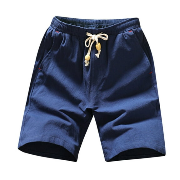 Men's Linen Board Shorts Loose Fit Breathable Beach Swim Trunks Summer Casual Shorts For Swimming Running Relaxing