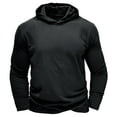 thumbnail image 1 of Men's Athletic Hooded Shirts Men's Long Sleeve Athletic Hoodies Workout Sport Sweatshirt Solid Color Fashion Gym Workout Active Pullover Shirts Lightweight Casual Running T Shirt Quick Dry Top, 1 of 7