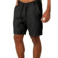 thumbnail image 1 of Men's Linen Casual Elastic Waist Summer Beach Short Pants, 1 of 2