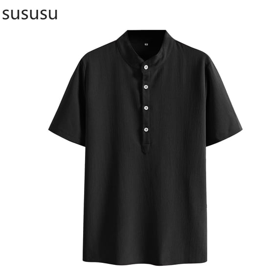 Men's Linen Casual Short Sleeve Shirts Floral Button Down Tropical Beach Shirt Classic Cool Vacation Summer Casual Tee Top