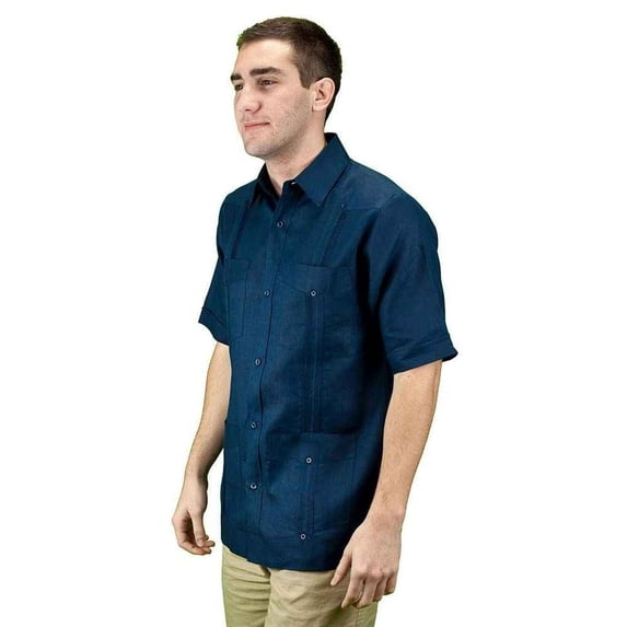 Men's Linen Guayabera Shirt SIZE:2X COLOR:NV