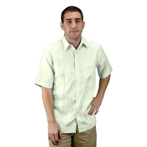 Men's Linen Guayabera Shirt SIZE:M COLOR:IV