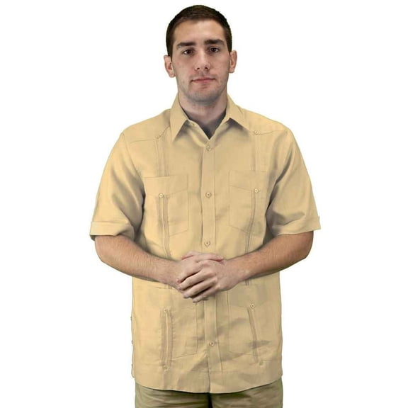 Men's Linen Guayabera Shirt SIZE:S COLOR:NA