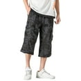 thumbnail image 1 of Men's Linen Harem Capri Pants Casual Lightweight Drawstring Yoga Pants Baggy 3/4 Beach Trousers Capri Cargo Pants, 1 of 7