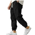 thumbnail image 1 of Men's Linen Joggers Summer Beach Lightweight Drawstring Yoga Pants with Pockets & Elastic Cuffs, 1 of 6