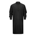 thumbnail image 1 of Men's Linen Kaftan Button Down Shirt, Long Sleeve Robe, Suitable for Casual & Holiday Wear, Various Sizes, 1 of 6